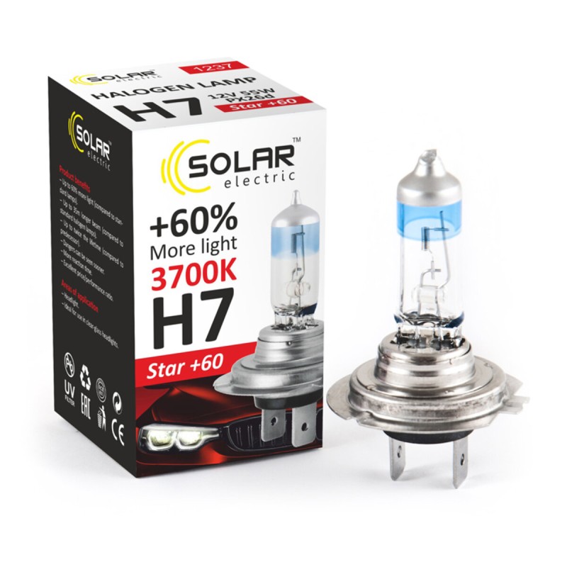 Галогенова лампа Solar H7 12V 55W PX26d Starlight +60% 1237
