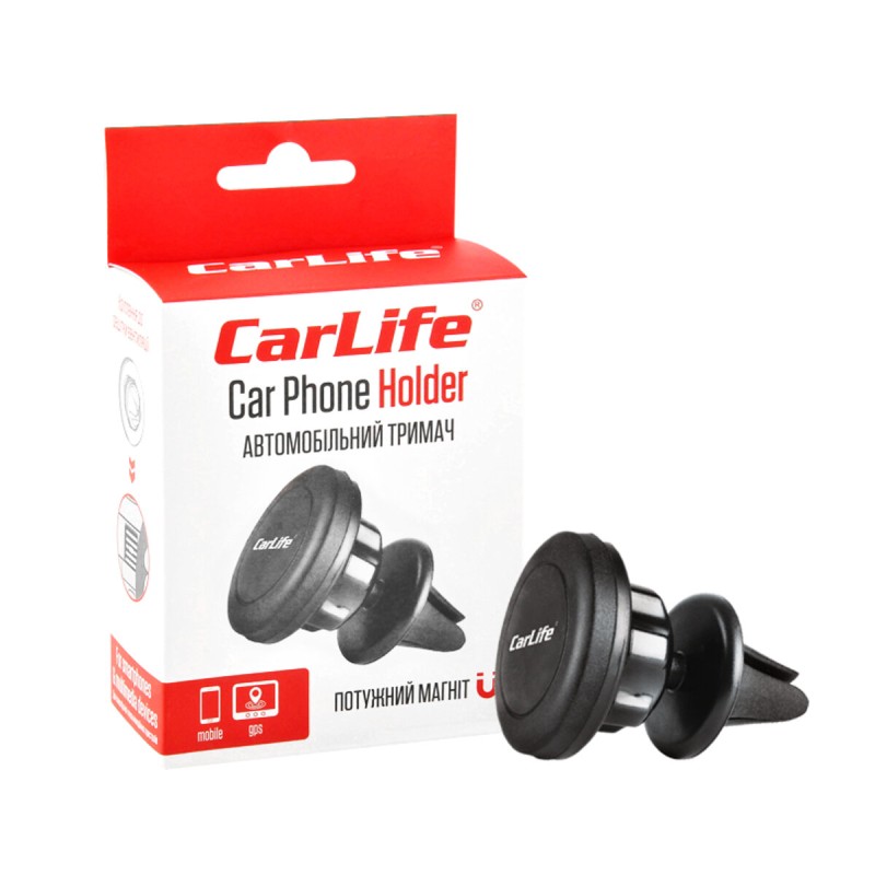 Тримач мобільного телефону автомобільний Carlife магнітний на дефлектор PH612