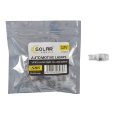 LED автолампа Solar 12V T10 W2.1x9.5d SMD 1W+Lens, white 10шт LS265_P