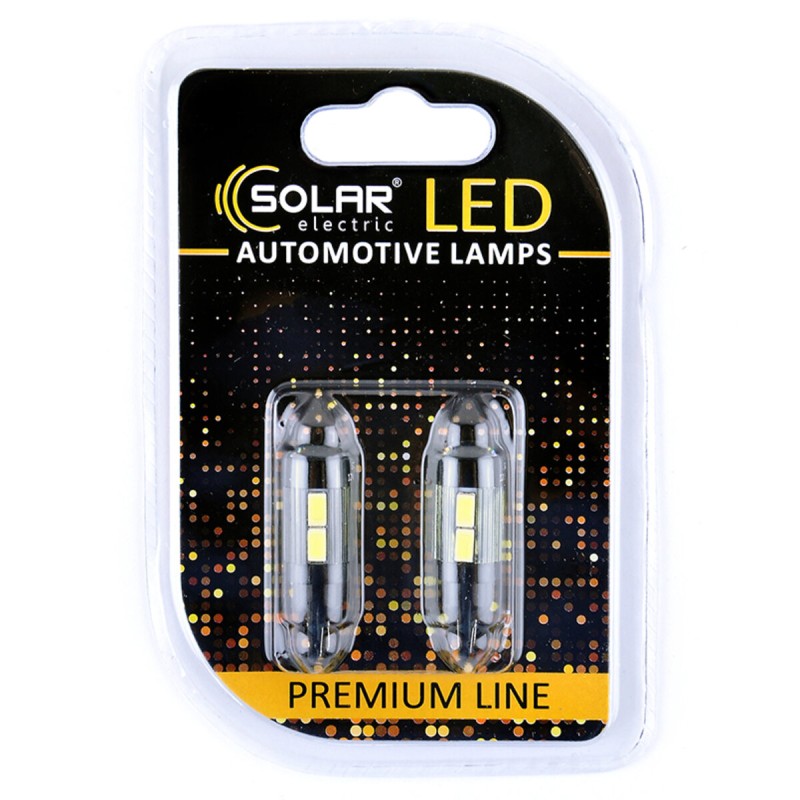 LED автолампа Solar 12V T10 W2.1x9.5d 10SMD white, 2шт SL1345