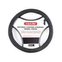 Чохол на кермо Carlife 41-43 см шкіряний, чорний SW227XL