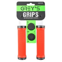 Гріпси керма Grey's з гумовим покриттям 130мм червоні 2шт GR17510