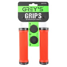 Гріпси керма Grey's з гумовим покриттям 130мм червоні 2шт GR17510