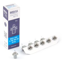 Лампа розжарювання Brevia BAX 24V 1.2W B8.3d Grey CP, 10шт Лампа розжарювання Brevia BAX 24V 1.2W B8.3d Grey CP, 10шт