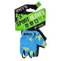 Велорукавиці дитячі Grey's з короткими пальцями та гелевими вставками, синьо-чорні (розмір 9-10) GR18723