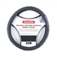 Чохол на кермо Carlife 41-43 см шкіряний, чорний SW233XL
