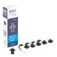 Лампа розжарювання Brevia BAX 12V 1.2W B8.3d Black CP, 10шт Лампа розжарювання Brevia BAX 12V 1.2W B8.3d Black CP, 10шт