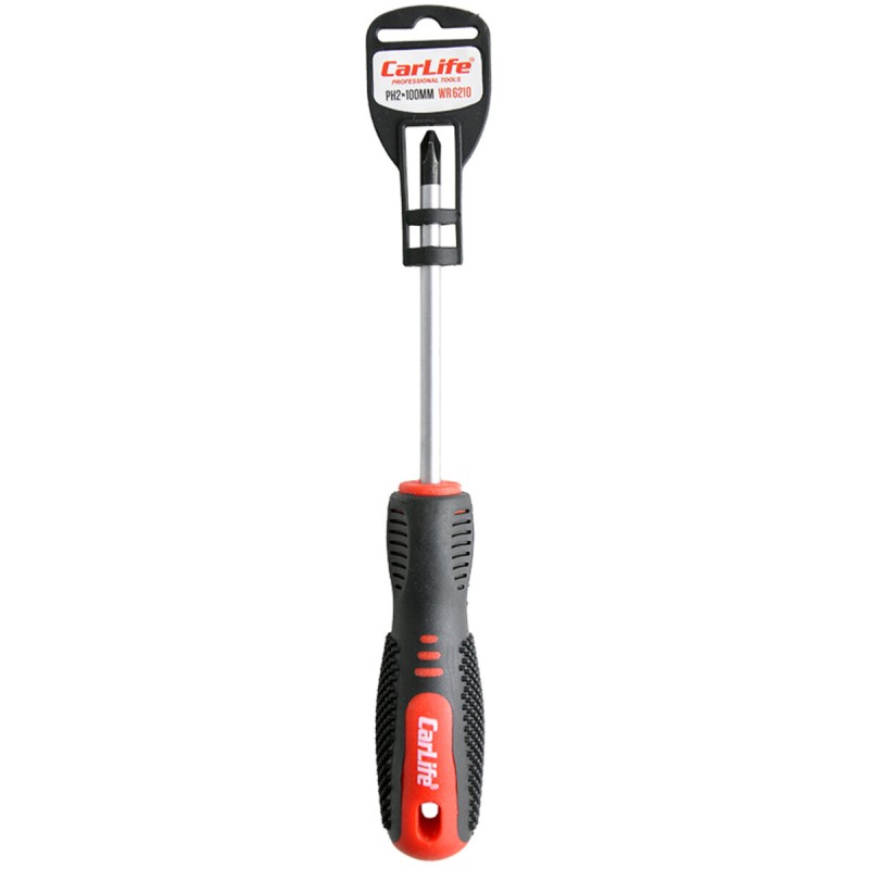 Викрутка Carlife хрестова PH2x100mm, Cr-V 6150