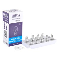 Лампа розжарювання Brevia W16W 12V 16W W2,1x9,5d CP, 10шт