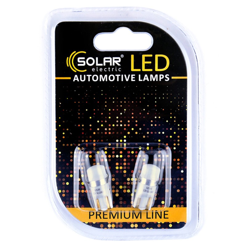 LED автолампа Solar 12V T10 W2.1x9.5d 1SMD white, 2шт SL1340
