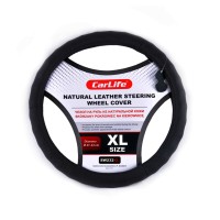 Чохол на кермо Carlife 41-43 см шкіряний, чорний SW232XL