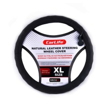 Чохол на кермо Carlife 41-43 см шкіряний, чорний SW232XL