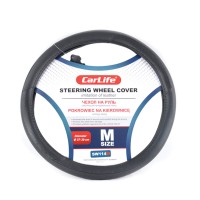 Чохол на кермо Carlife 37-39 см зі штучної шкіри, чорний SW114M