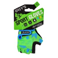 Велорукавиці дитячі Grey's з короткими пальцями та гелевими вставками, зелено-чорні (розмір 5-6) GR18711