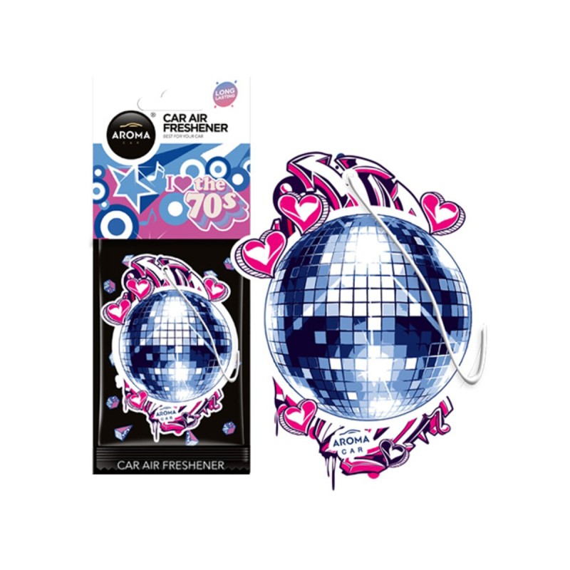 Ароматизатор Aroma Car Cellulose BACK TO 90' & 70' - Disco Ball сухий