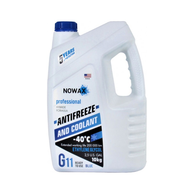 Антифриз NOWAX BLUE G11 (синій) 10кг NX10002