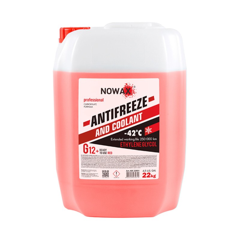 Антифриз NOWAX ANTIFREEZEE G12+ 22кг RED готовий розчин