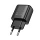 Мережевий зарядний пристрій Hoco C140A Smart single port QC3.0 charger(EU) Black (6942007627788)