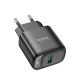 Мережевий зарядний пристрій Hoco C140A Smart single port QC3.0 charger(EU) Black (6942007627788)