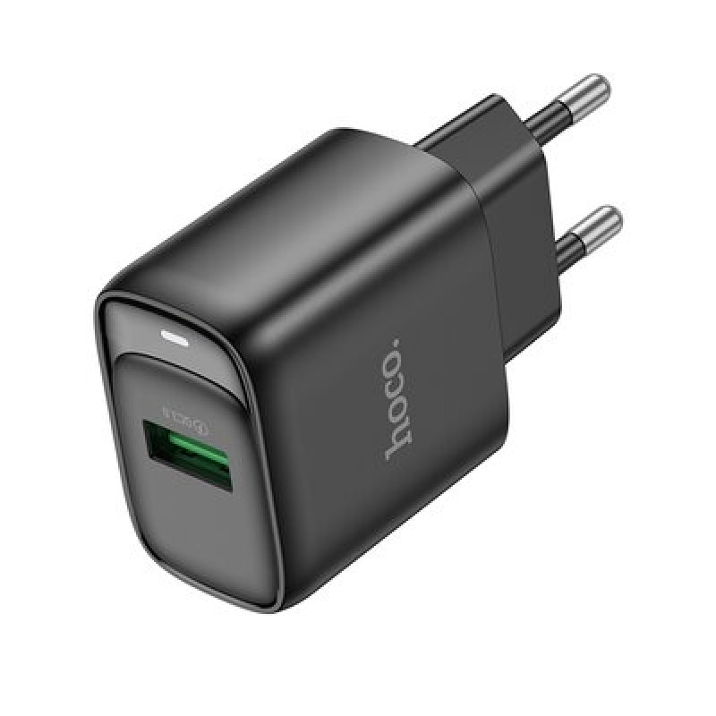 Мережевий зарядний пристрій Hoco C140A Smart single port QC3.0 charger(EU) Black (6942007627788)