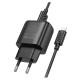 Мережевий зарядний пристрій Hoco C140A Smart single port QC3.0 charger set(Micro)(EU) Black (6942007627801)
