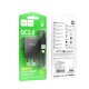 Мережевий зарядний пристрій Hoco C140A Smart single port QC3.0 charger set(Type-C)(EU) Black (6942007627825)