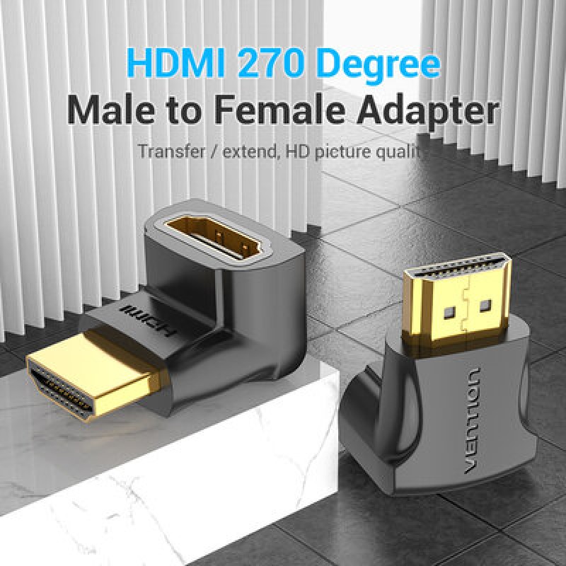 АДАПТЕР VENTION HDMI 270 DEGREE MALE TO FEMALE ADAPTER BLACK (AINB0)