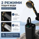 Портативний душ з насосом на акумуляторі та цифровим дисплеєм - чорний