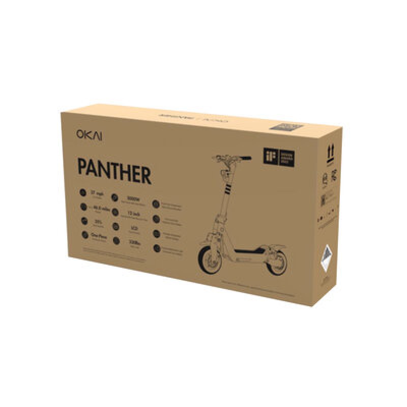 Електросамокат OKAI ES800 Panther Off-Road Black 12", 1500(3000)W, Dual Motor, 19,2Ah, 50km, 60kmh, 35%, NFC, App, 43kg (ES800-B)