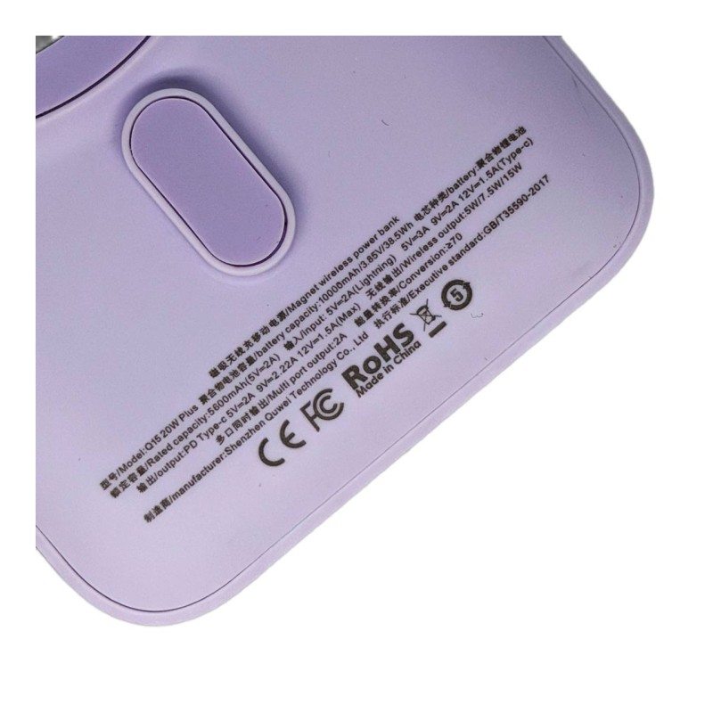 Повербанк Q15 10000 mAh 20W (MagSafe) - Фіолетовий