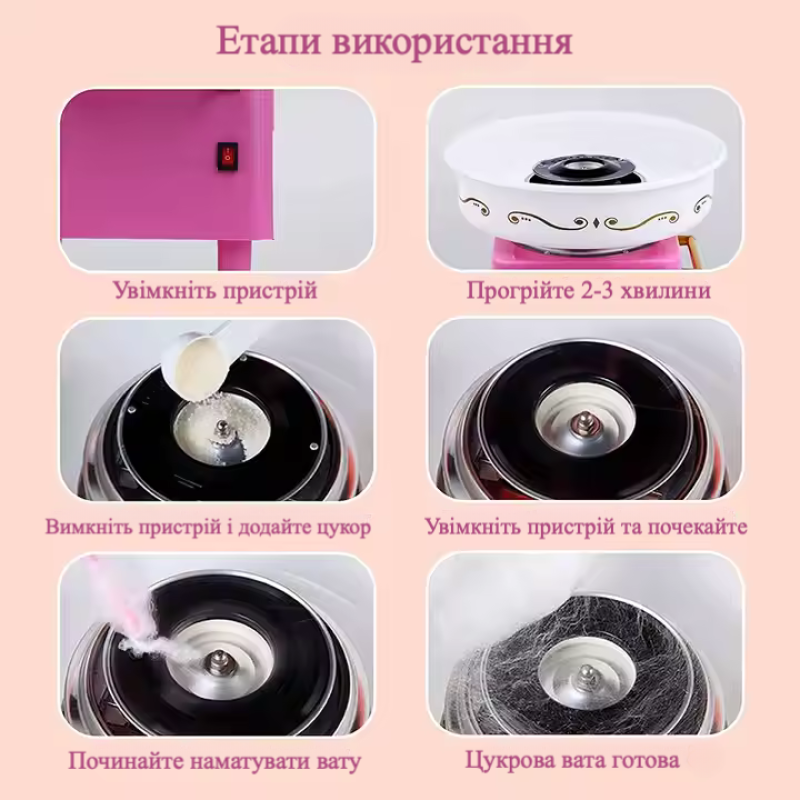 Апарат для приготування солодкої вати - червоний