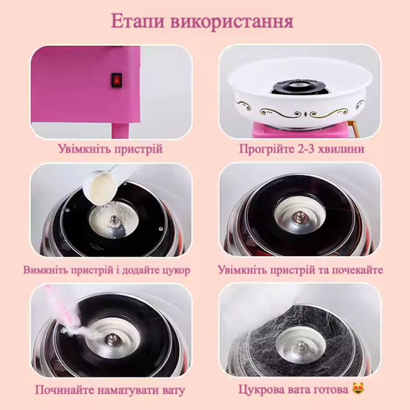 Апарат для приготування солодкої вати - червоний