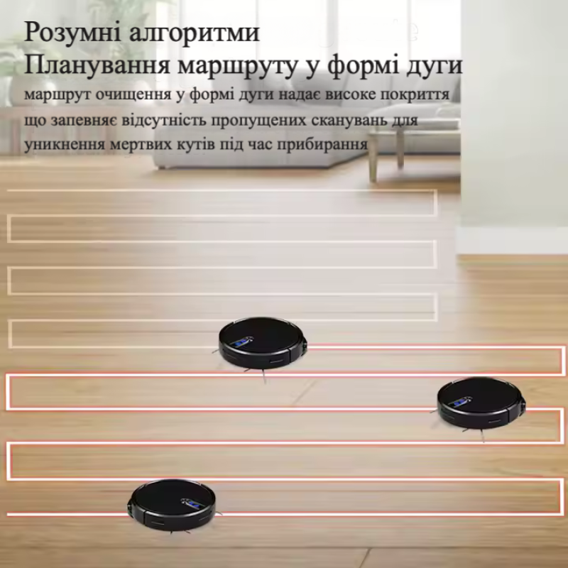 Робот-пилосос миючий TUYA D3 з вбудованим штучним інтелектом - чорний