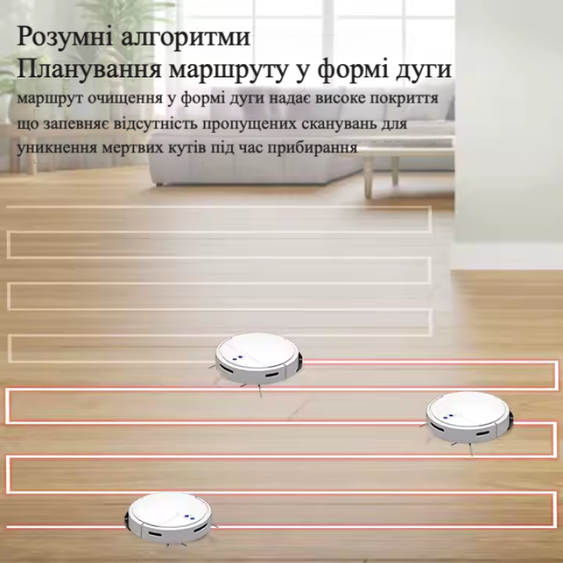 Робот-пилосос миючий TUYA D3 з вбудованим штучним інтелектом - білий