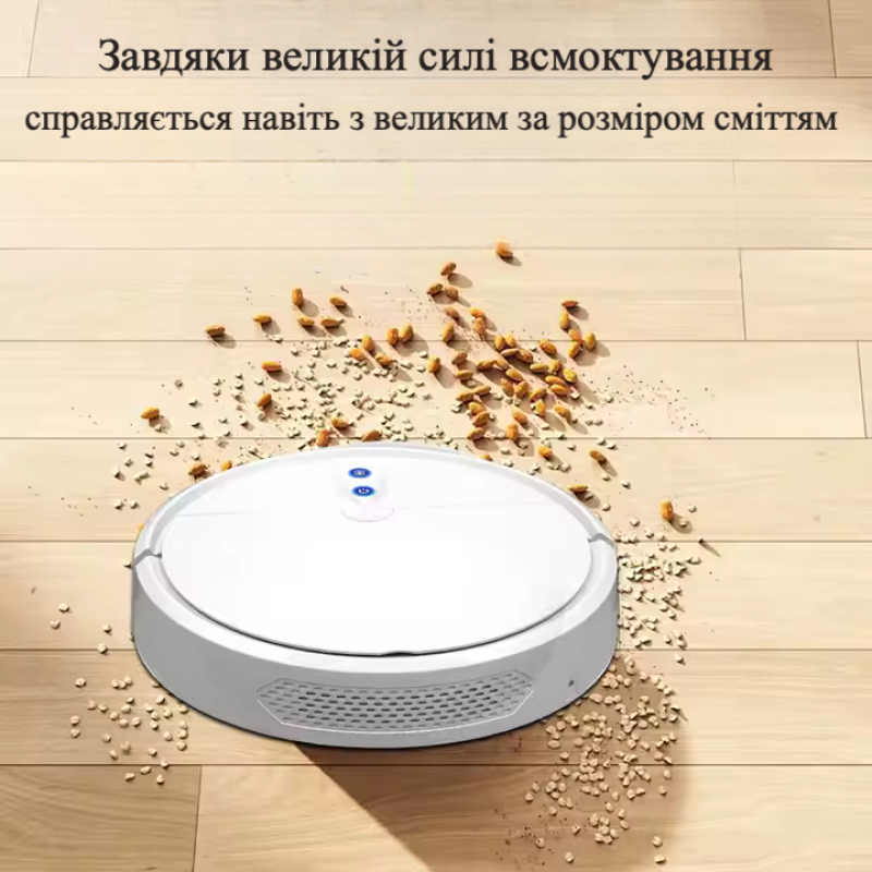 Робот-пилосос миючий TUYA D3 з вбудованим штучним інтелектом - білий