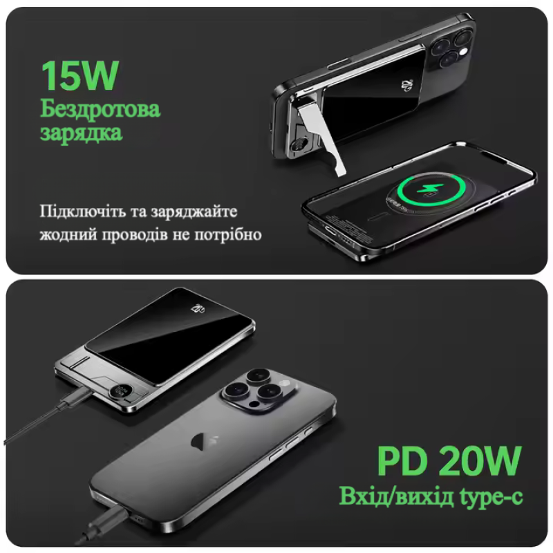 Повербанк F15 5000 mAh 20W (MagSafe) - золотий