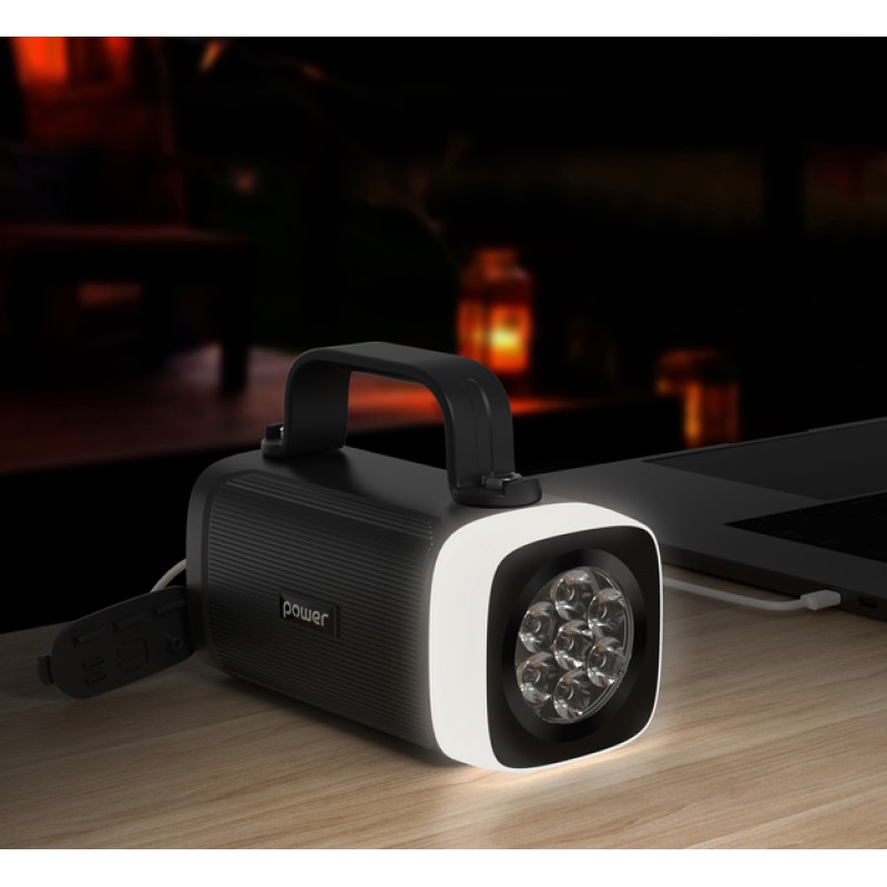 Повербанк C61 для ноутбука 60000 mAh 100W — чорний (з ліхтарем і ручкою)