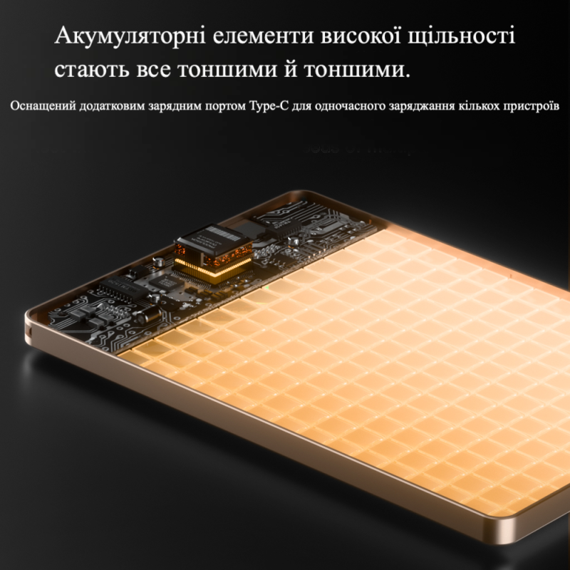 Повербанк 007 5000 mAh 20W з FTF-дисплеєм (MagSafe) - золотий титан
