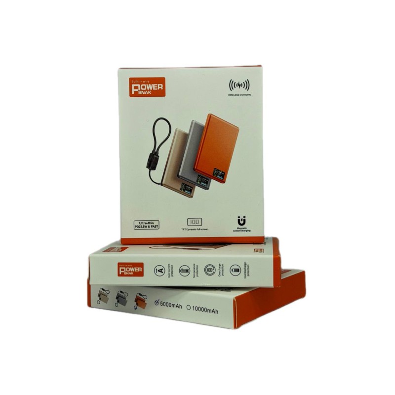 Повербанк 007 5000 mAh 20W з FTF-дисплеєм (MagSafe) - помаранчевий