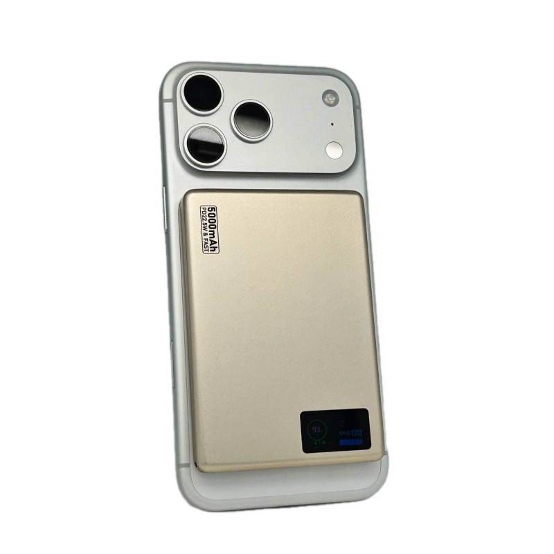 Повербанк 007 5000 mAh 20W з FTF-дисплеєм (MagSafe) - золотий титан
