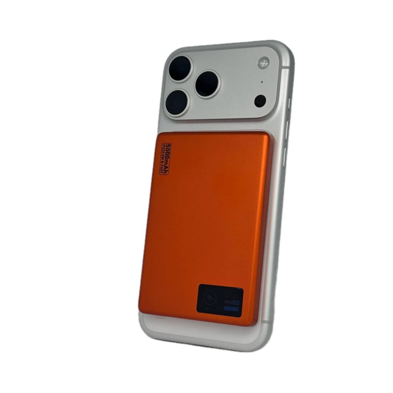Повербанк 007 5000 mAh 20W з FTF-дисплеєм (MagSafe) - помаранчевий