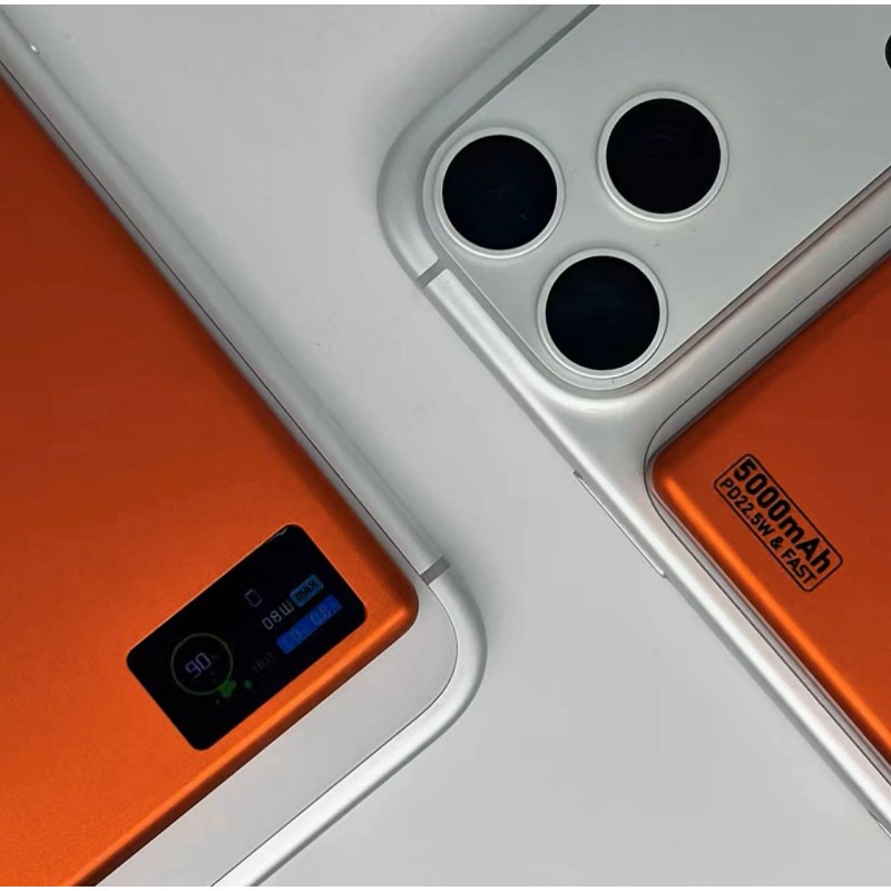 Повербанк 007 5000 mAh 20W з FTF-дисплеєм (MagSafe) - помаранчевий