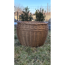 Кашпо з ротангу 12 л (ручна робота), стильний горщик для квітів - бронзове дерево