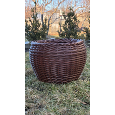 Кашпо з ротангу 12 л (ручна робота), стильний горщик для квітів - червоний клен з джгутиком та косичкою