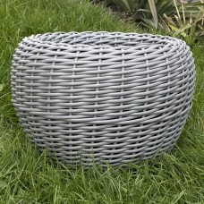 Кашпо з ротангу 12 л (ручна робота), стильний горщик для квітів - cірий кварц з косичкою