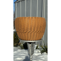 Кашпо з ротангу 20 л (ручна робота), великий горщик для рослин - капучіно