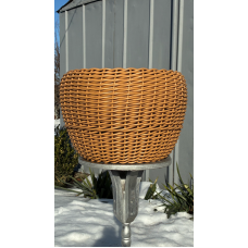 Кашпо з ротангу 20 л (ручна робота), великий горщик для рослин - капучіно