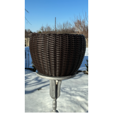 Кашпо з ротангу 20 л (ручна робота), великий горщик для рослин - темно-коричневий