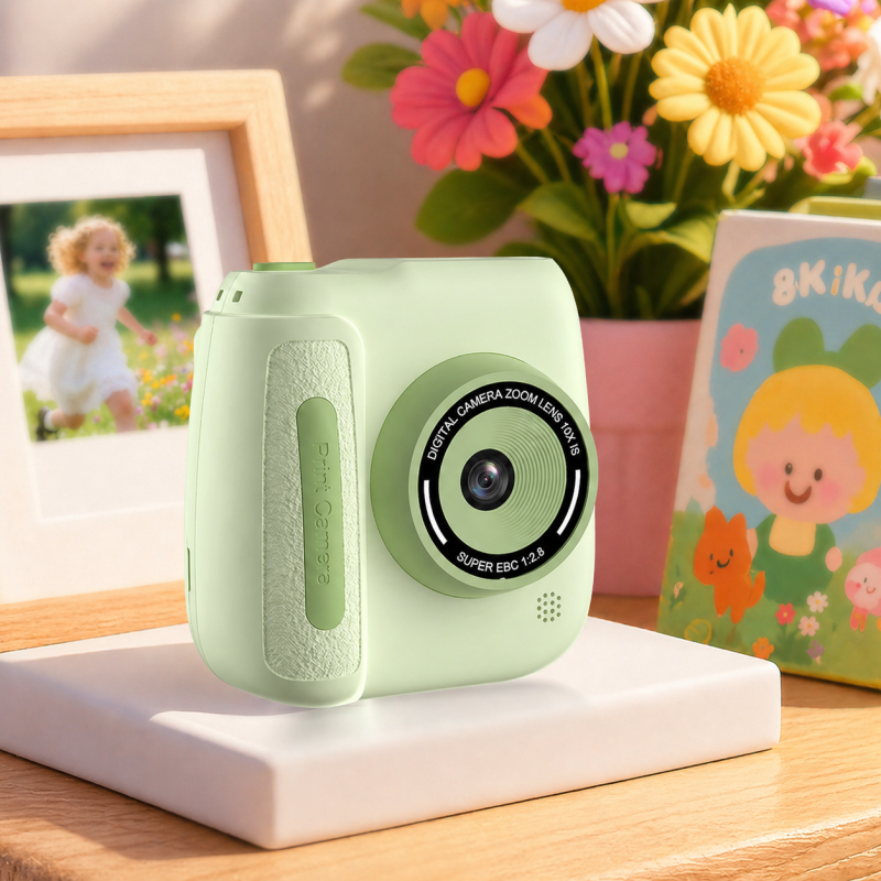 Дитячий цифровий фотоапарат DELANDA з миттєвим друком та записом відео - зелений