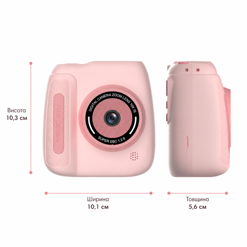 Дитячий цифровий фотоапарат DELANDA з миттєвим друком та записом відео - рожевий
